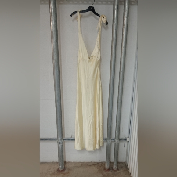 Zara Satin Midi Dress With Ties - Picture 9 of 10